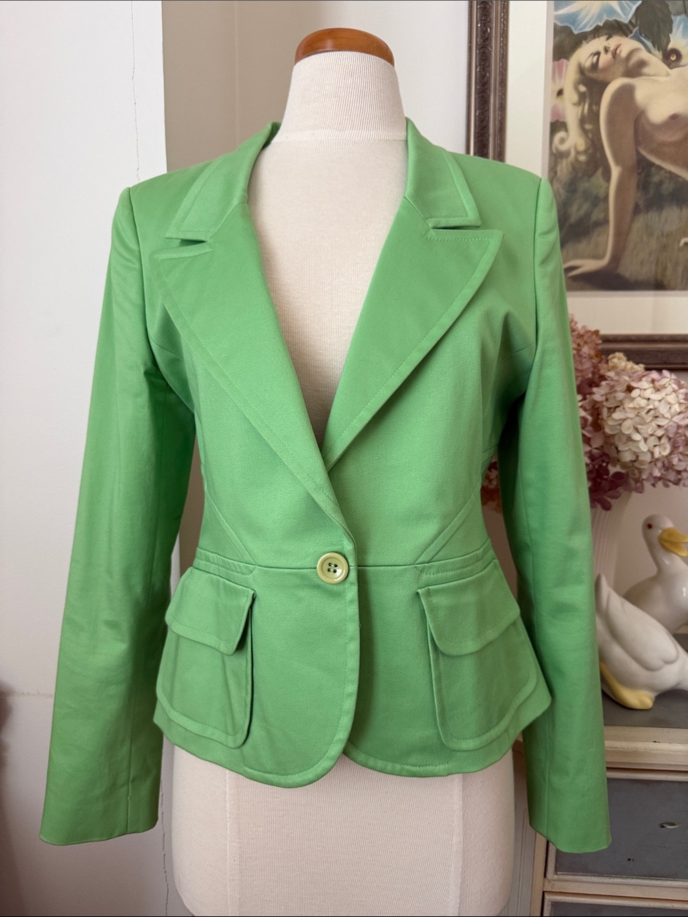 Barami Women's Green Tailored Single-Button Blazer